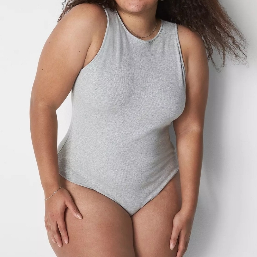 Sleep By Cacique NWT Stretch Rib Open-Back Bodysuit Size 18/20.